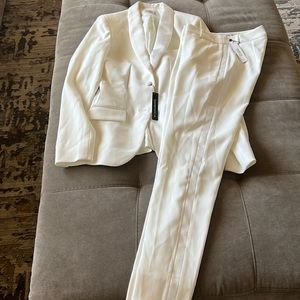 LBT (Little Black Tux) ivory suit with tuxedo details. BNWT Size 0